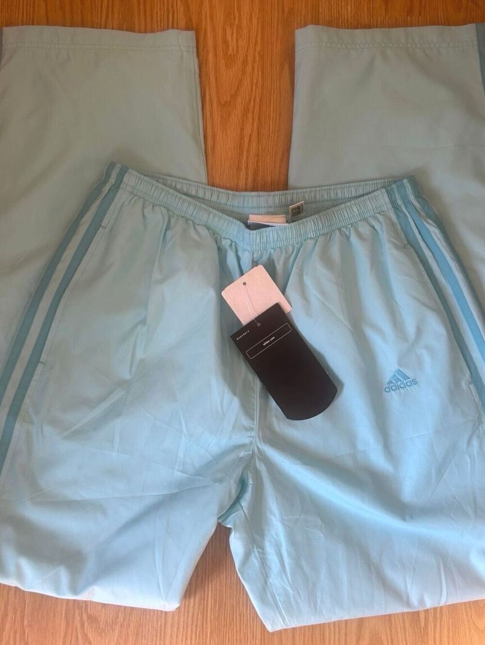 Vintage 2005 Adidas NWT Baby Blue Straight Leg Track Pants Y2K Medium